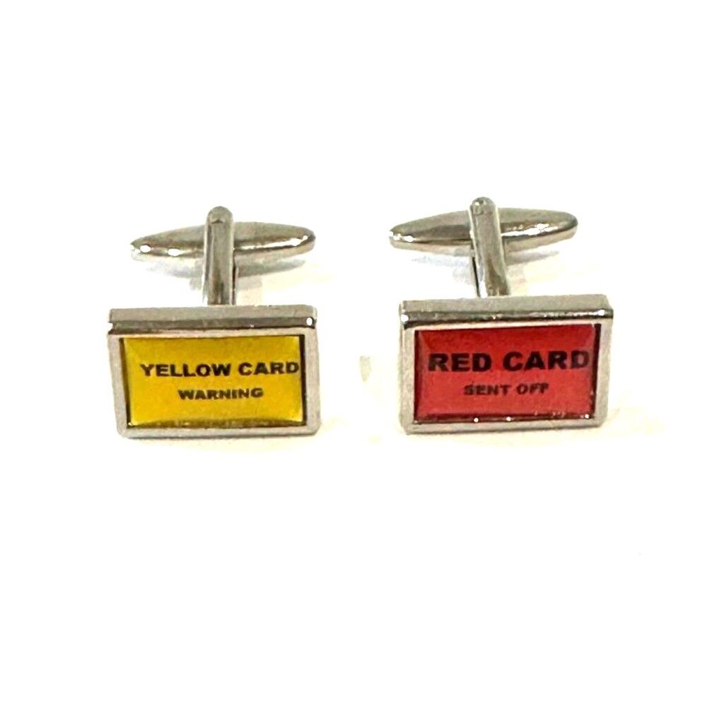 Soccer Red Card & Yellow Card Cufflinks — Enamel Pair Smalll